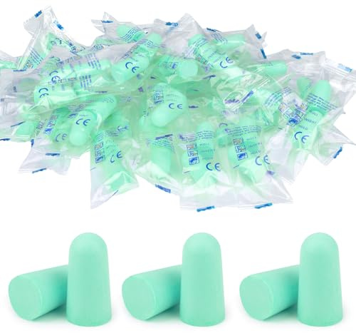 30 Pairs Ultra Soft Foam Ear Plugs, 38dB SNR Noise Reduction Earplugs for Sleeping Hearing Protection Travel Study Concentration Construction Site (Green, One Size)