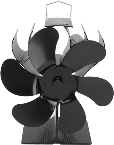 Hamwesh Wood Stove Fan, 6 Blades Heat Powered Fireplace Fan with Quiet Operation for Wood Burning Stove Gas Log