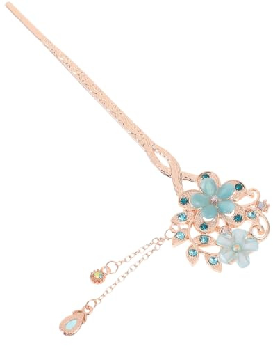 Mikikit Palillos Cabello Chino Borla Vintage de Gemas Horquilla Cabello Accesorios de Peinado para Fiesta o Uso Diario