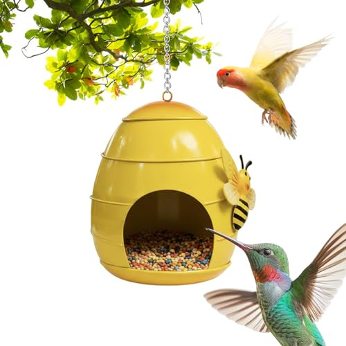 Comederos para pájaros silvestres – Soporte de comida de metal impermeable y – Decoración de jardín comederos al aire libre – Para observación y alimentación de aves silvestres Balcón