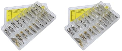 ISTOVO 400 Piezas 10-28 mm Correa de Reloj Enlace Pasadores ConexióN Eje Fijo Acero Inoxidable Barra de Oreja Sin Procesar Perno de Reloj Juego de Herramientas de ReparacióN Manual