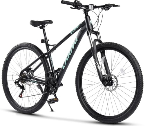PVY Mountainbike 29 Zoll Hardtail für Herren 175-190 cm, 21-Gang Kettenschaltung, hydraulische Scheibenbremsen, Aluminiumrahmen mit 80 mm Federgabel, All-Terrain MTB, Schwarz