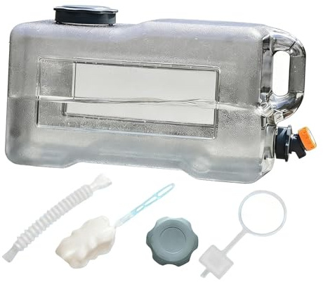 Aymzbd Garrafa de Agua Camping con Tanque Portátil de Agua Cierre Seguro Depósito Reutilizable Grifo Fácil de Usar Adecuado para Campamento Excursión Barbaco, 25l