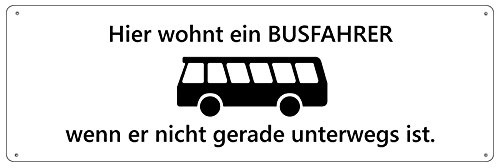 HIER WOHNT EIN BUSFAHRER Türschild Schild Haustür Wohnungstür Geschenk