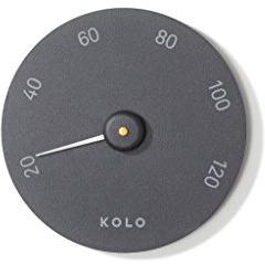 KOLO Sauna Thermometer aus Aluminium, Schwarz