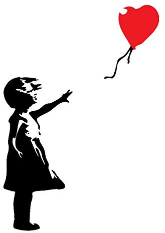decorsfuk.co Banksy Graffiti Girl with Balloon Wall Sticker Decal Vinyl Decal XL 52cm x 36cm