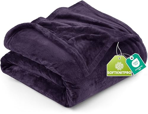 Utopia Bedding Fleecedecke Leichte Decke für Bett, Couch oder Sofa, Geeignet für alle Jahreszeiten [152x127 cm, Lila]