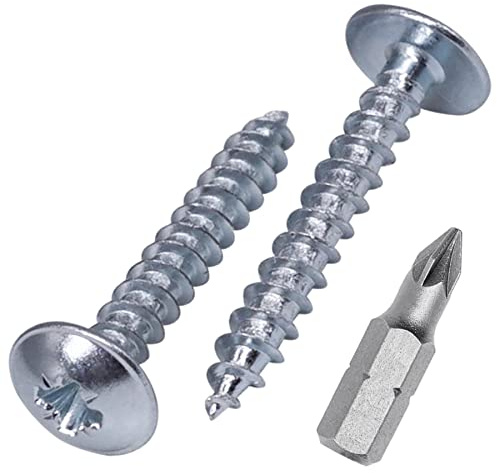 (350 Stück) Verzinkter Stahl 3,0 x 25 mm Holzschrauben Metallschrauben Modifizierter Halsspannkopf Selbstschneidend (350, 3,0 x 25 mm)