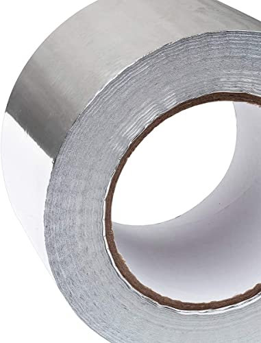 Nastro adesivo alluminio per alta tempertura alluminizzato 50 mm x 50 ml per tubo inox canna fumaria coibentazione tubo gomma elastometro