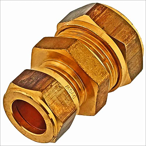 MegaHaustechnik Schraubfitting Kupferrohr, Reduzier-Kupplung, 22 x 18mm | Messing Klemmringverschraubung, Trinkwasser geeignet, für Rohr-Außendurchmesser 22 auf 18mm reduziert, Reduzierung Verbinder