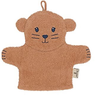 Sterntaler Baby Unisex Waschhandschuh Baby GOTS Waschhandschuhe Otti - Waschlappen Kinder, Babywaschlappen, Kinderwaschlappen - Bio - braun