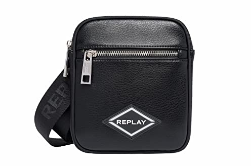 Replay Herren Tasche aus Kunstleder, Black 098 (Schwarz), Onesize
