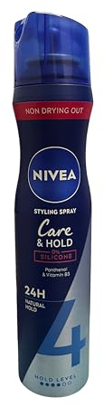 NIVEA Hair Spray 250ML Care&Hold UV-protecting Hairspray Restores Without Weighing Down or Drying, and Does Not Stick to Hair, Making It Easy to Remove With Brushing (Pack of 3)