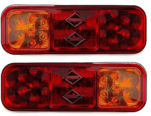 MelTruck® 2x 3 Funktions LED Rückleuchte 12V 24V E9 SET für LKW Anhänger Trailer Wohnwagen