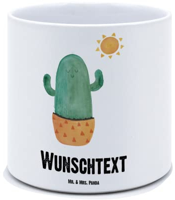 Mr. & Mrs. Panda Blumentopf Bedrucken Kaktus Sonne - Personalisierte Geschenke, Selbst Gestalten, Motivation, Personalisiert, Personalisierter Übertopf, Geschenkidee, Trennung, Scheidung, Pflanztopf