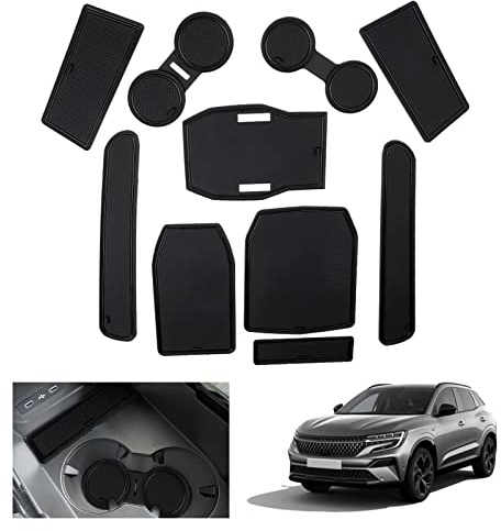 GAFAT Kompatibel mit Renault Austral/Espace 6 VI 2025 2026-2023 Antirutschmatten, 2025 Austral Zubehör Esprit Alpine E-Tech Hybrid Gummimatten Non-Slip für Mittelkonsole Türnaht (Schwarz)