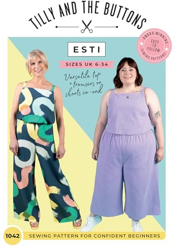 Tilly and the Buttons Esti Top + Trousers Co-ord Sewing Pattern UK 6-34