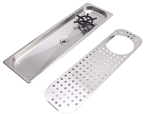 Stainless Steel Pitcher Rinser, Glass Cleaning Cup Washer with High Pressure Washing, Ideal for Bar and Coffee Shop (Stainless Steel Color B)