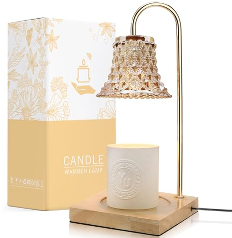 MQFORU Lampada Scalda Candela, Candela Calda, Candela profumata, scalda Cera con Timer, Lampada elettrica dimmerabile, Scaldacandela Regolabile in Altezza per Yoga, Camera da Letto, Decorazione