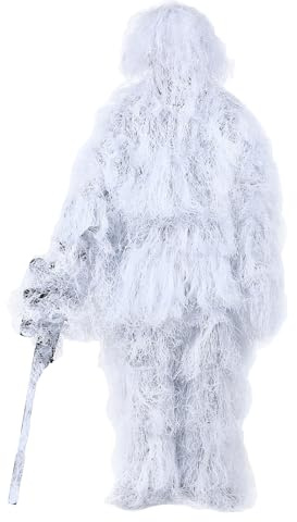 Maizoon 5 i 1 Ghillie Overall inkluderar Kamouflagerep Mask Byxjacka och Fodral Perfekt för Militär Jakt Softair Snöstil