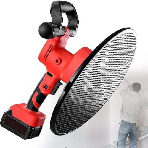 Cazzuola per Stucco Cementizia per Malta per Intonaco Elettrica 1680W, Lucidatrice Portatile, Velocità Regolabile a 6 Marce per Pavimenti in Cemento da Parete Levigati e Lucidati,Onebatteryversion