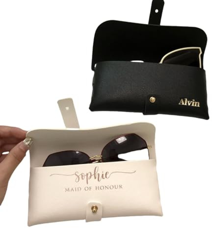 Personalisiertes Handgefertigtes Brillenetui, Personalisiertes Sonnenbrillenetui Mit Namen, Hochzeitsgeschenke For Brautjungfern, Individuelles Weiches Lederetui For Flitterwochen, Geburtstag
