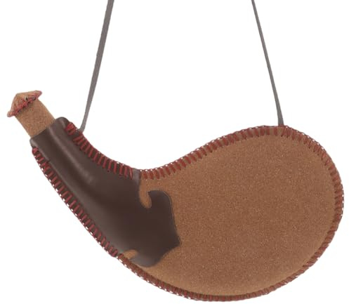 IMIKEYA Bota Trinkbeutel: Leder Trinkflasche Tasche 450ml Vintage Feldflasche Bota Leder Trinkflasche mit Schultergurt Wasserbehälter für Outdoor Camping Reisen