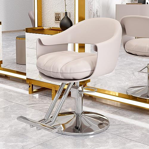 Friseurstuhl mit robuster Hydraulikpumpe, um 360° drehbar, verstellbar, Spa-Beauty-Ausrüstung, Heimfriseure, Friseursalon-Stuhl