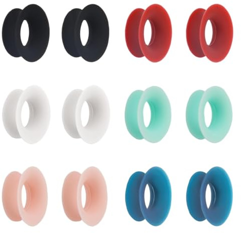 WeddHuis Paquete de 12 Tapones para los Oídos de Silicona,Silencioso,Paquete de Estilo de Inserto Mudo,Loop Earplugs Quiet,Paquete de Control Diario (6 Colores)