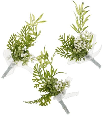 WRITWAA 3 Stücke Boutonniere für Trauzeugen Brautjungfer Hochzeit Rose Blütenblätter Gefälschte Corsage für Party Requisiten
