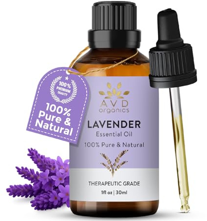 AVD Organics Lavender Essential Oil 30ml - 100% Pure for Sleep & Diffusers | Lavender Oil For Aromatherapy, Candle-Making, Bath | Body Massage Oil | DIY & Home Fragrance | 1 fl oz