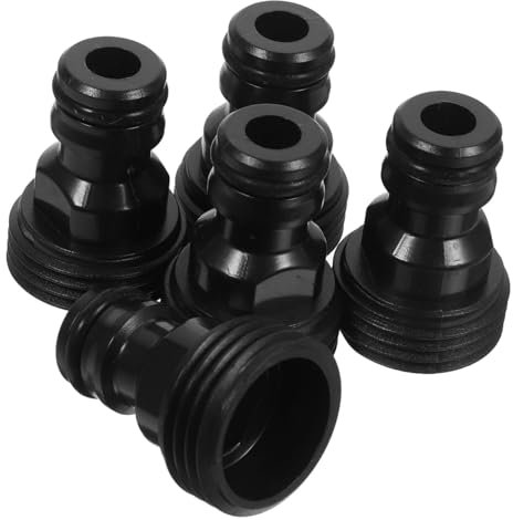Gogogmee 5pcs Hose Adapter Quick Connect Water Inlet Hose Connector for Washing Machine Faucet, Black Sturdy Inlet Adapter Suitable for Indoor and Outdoor Garden Use