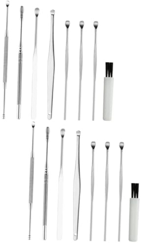 HAPINARY 16stücke Teiliges Edelstahl-ohrreinigungset Für Erwachsene Und Effizienter Ohrenschmalzentferner Mit Spiralförmigem Design Tragbar Und Leicht Zu Reinigen Für Hause Geeignet