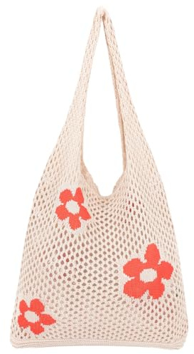 Ausing Strandtasche Tote Bag Strandtasche Damen Beach Bag Aesthetic Leicht Tragbar Weich Beige