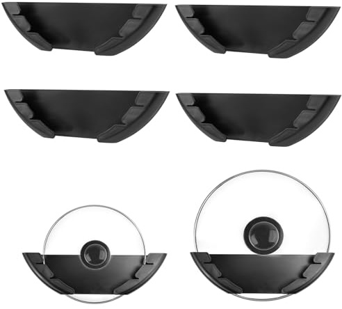 KXVXXV 4er Topfdeckelhalter Wand für 15-32 cm Große Pfannendeckel | SelbstklebendeDeckelhalter Schranktür Kunststoff Topfdeckel Organizer Tür Deckelhalter Küche Set