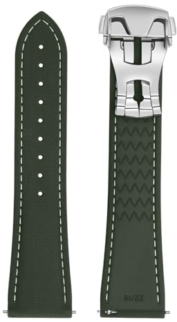 ULLCHRO Uhrarmband 20mm 22mm FKM, Uhrenarmband Herren aus Kautschuk, Wasserdichtes Gummi Armband für Sport, Uhrenarmband