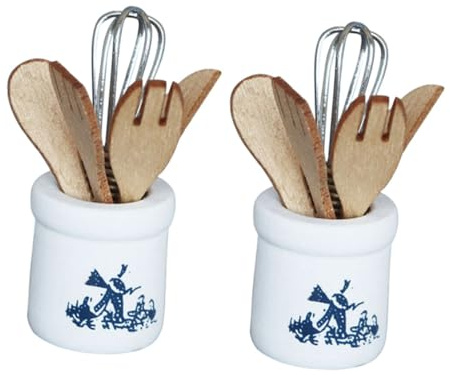 FRCOLOR 2 Ensembles Ustensiles de Cuisine Miniatures pour Maison de Poupée Décoratif Réaliste Accessoires Cuisine Miniature pour Jeux Créatifs et Décoration