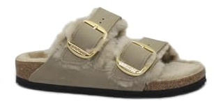 BIRKENSTOCK ARIZONA BIG BUCKLE 1030384 tabakbraun-beige Damen-Slipper mit Fellschnallen 40