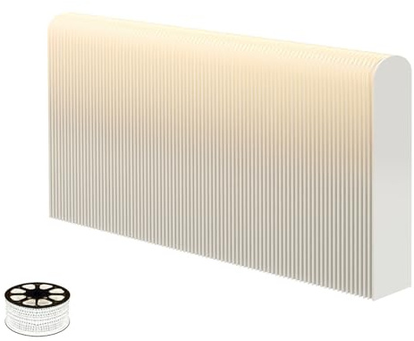 Aeovot Temporary Wall - Retractable Accordion Wall Divider With LED Light, Paper Room Deviders, Room Partitions and Dividers Freestanding for Exhibitions Salons Home Office Entrances