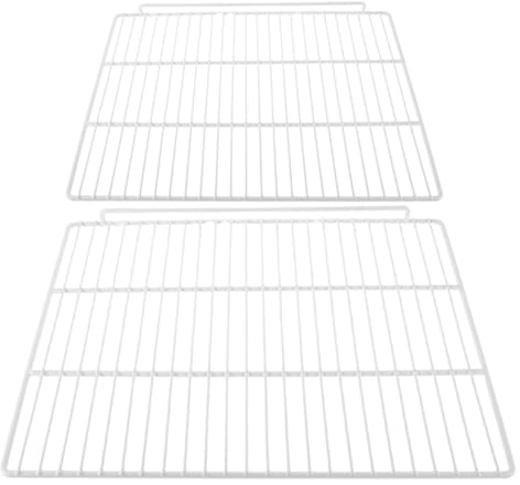 Kühlschrankregal aus Kunststoffbeschichtetem Stahl 2 Stück Organizer | Weiß, für Kühlschrank und Gefrierfach, Ventilierte Ausführung, Einfache Montage