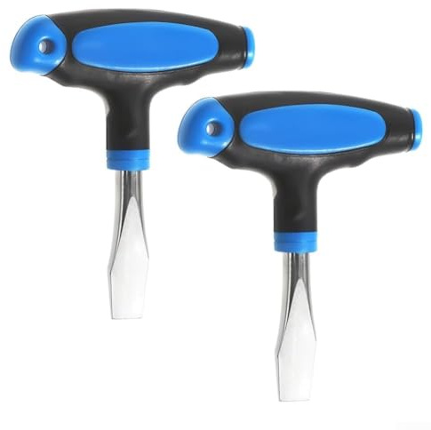 Durables T Handle Flat Head Screwdriver Suitable for Quick Release Plates and Tripods with Resilient Steel Build (Blue)