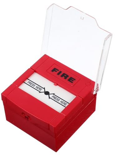 ASAKKURA Botón de Alarma Manual contra Incendios Rojo, Punto de Llamada Reiniciable, Panel de Reinicio de Alarma de Emergencia, Interruptor de Fuego Resistente para Seguridad Industrial