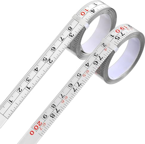 2 nastri di misurazione adesivi, 200 cm, righello da lettura sinistra-destra, autoadesivo, scala imperiale e metrica, nastro adesivo per banco da lavoro per la lavorazione del legno, sega da tavolo da