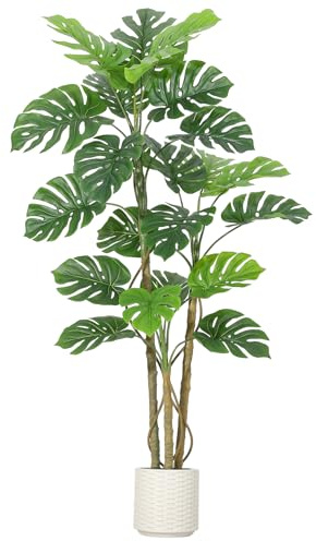 Garvee 180cm Lifelike Artificial Monstera Plant in White Pot