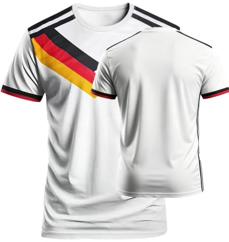 2026 Fußball Trikot für Herren T-Shirt Deutschland Fußball Trikot Herren Retro Fußball Trikot mit Adler Klassische Sommer Tshirt Fan-Shirt für Alltag Festivals und Wettkämpfe Sportshirt Trainingsshirt
