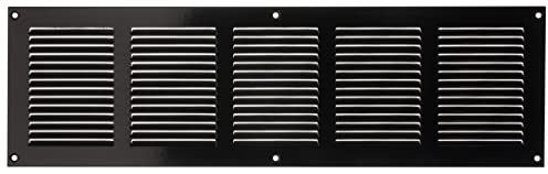 500x150mm Metall Schwarz Lüftungsgitter mit Insektenschutz - Gitter für Belüftung - Abluftgitter