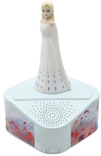 Lexibook, Frozen, Altavoz con figurita Luminosa, Bluetooth 5.0,Puerto USB/USB Tipo C, Blanco/Azul, BTD80FZ