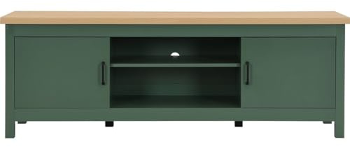 HOMIFAB Meuble TV 2 Portes Vert 160 cm - Sana