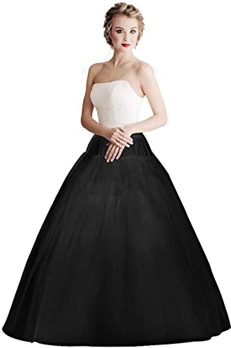 XinChangShangMao Women Crinoline Underskirt Skirt Full Floor Length Petticoat Slips for Wedding Dress