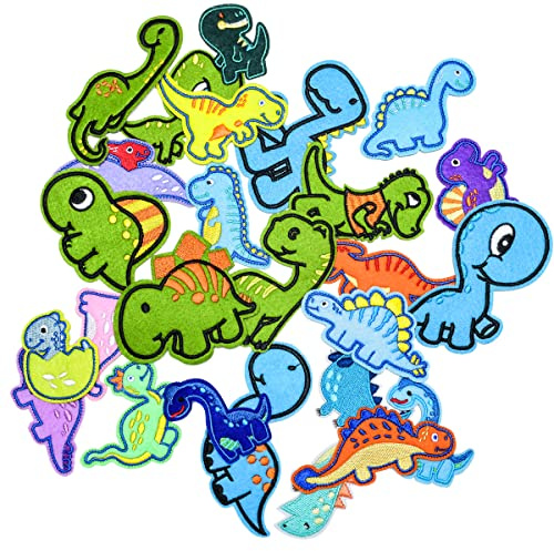 TXSN 26 Stück Aufnäher zum Aufbügeln in Dinosaurierform, bestickte Aufnäher zum Aufbügeln oder Aufnähen, dekorative Patches für Kleidung, Hosen, Rucksäcke, Hüte, Jeans, DIY-Zubehör.